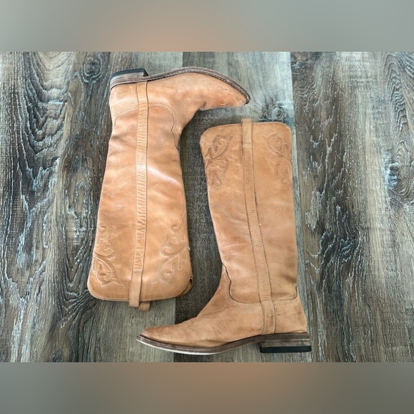 Spirit by Lucchese Tan Western Riding Leather Boots - Picture 1 of 16
